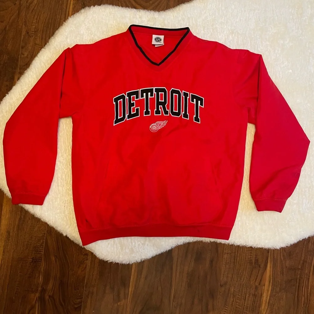 Vintage Rare Detroit Redwings NHL Hockey Pullover
Windbreaker Jacket - Picture 1 of 8